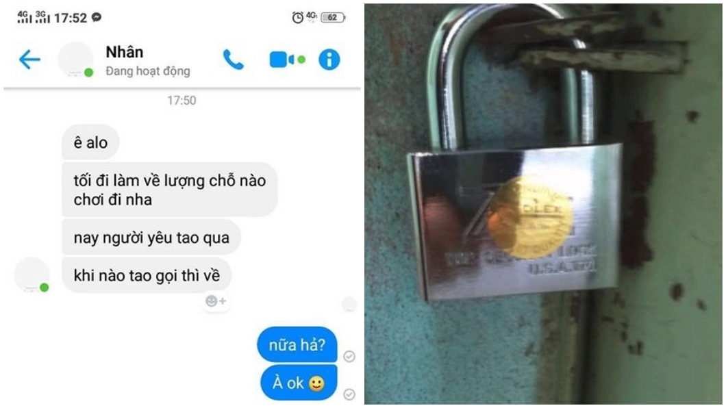 男網友事後想出一個大絕招,就是出門是他用鎖頭把門鎖上。(圖/翻攝自臉書)