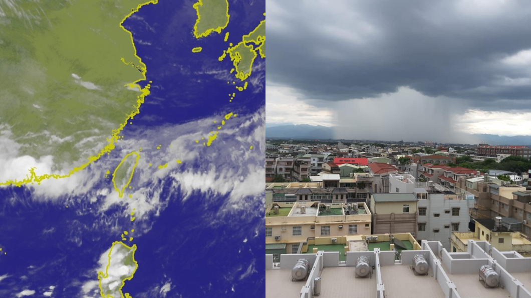 天空破洞雨狂洩　嘉義市驚現「雨瀑」奇景