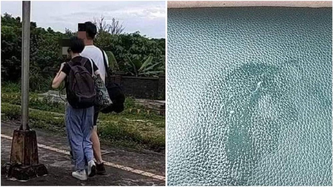 情侶下車後,網友陳紫玄竟看到他們的座位留下一片「液體」的痕跡。圖/翻攝爆廢公社二館臉書