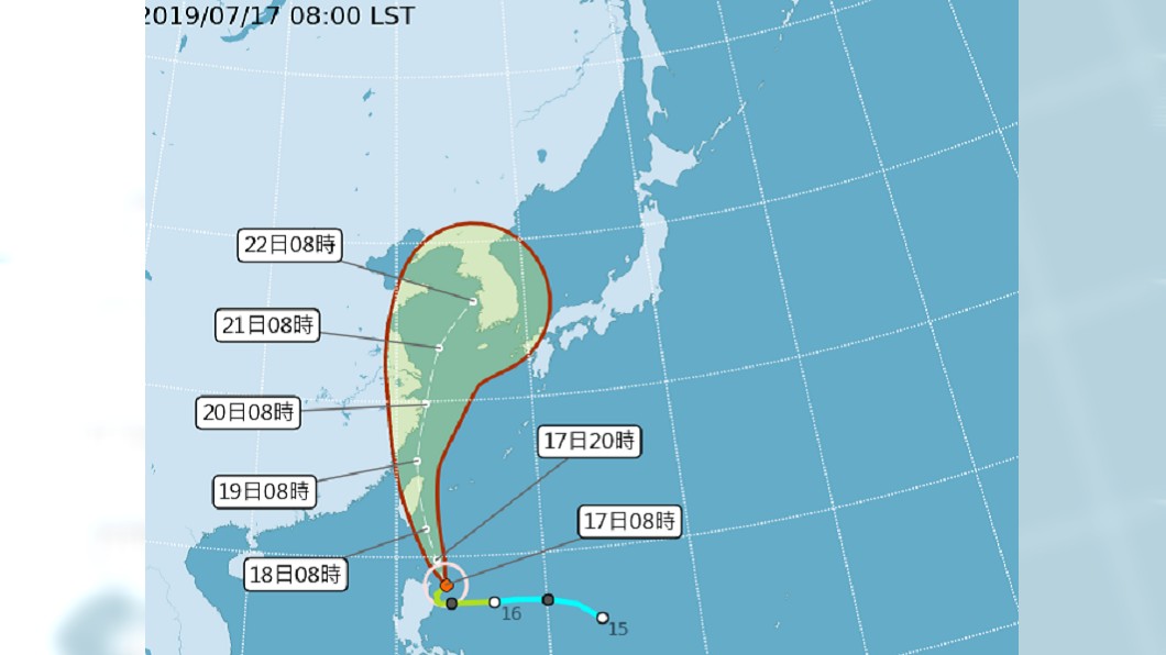 颱風丹娜絲來襲 預計11時30分發布陸上警報