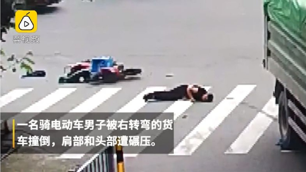 奇蹟!騎士遭大貨車輪輾頭 靠「這個」生還連醫師都訝異