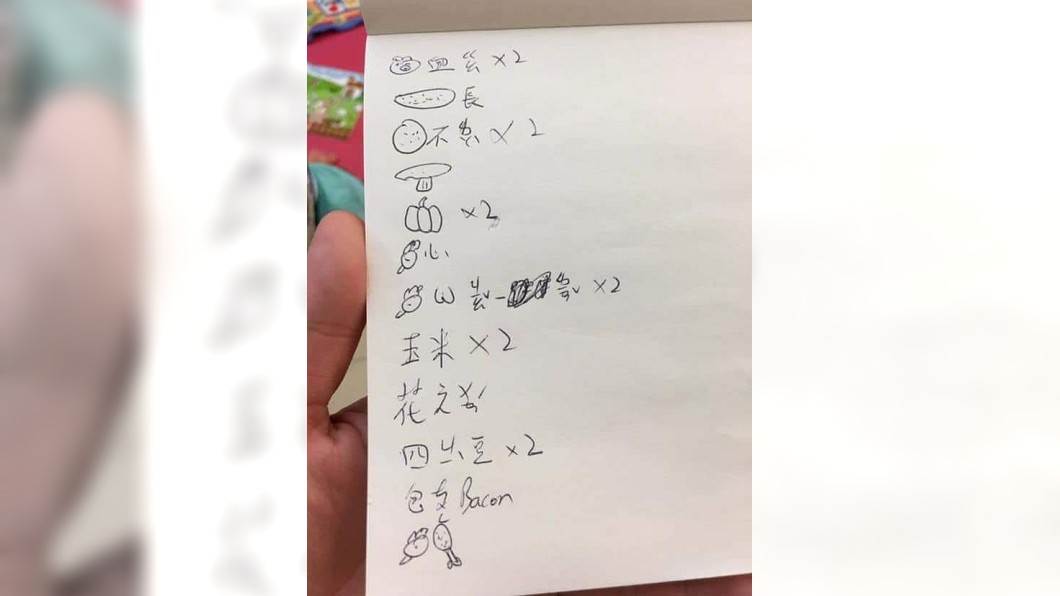姪子手繪菜單圖畫+注音 她崩潰求救幫翻譯