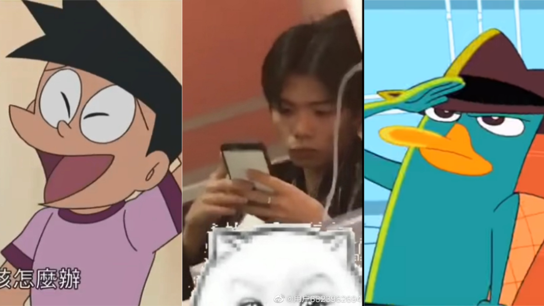 七鶴大人全臉真面目曝光,被形容像是小夫與鴨嘴獸。圖/翻攝自(左、右)YouTube、(中)微博
