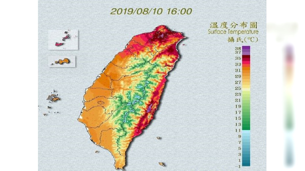 快訊/橙燈高溫警戒! 花蓮、台東、大台北飆38°C