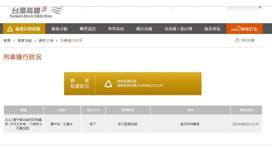 圖／翻攝高鐵網站