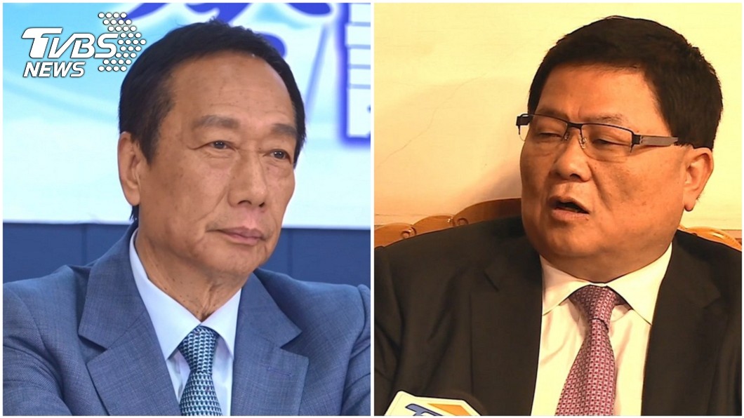 鴻海集團創辦人郭台銘(左)、大甲鎮瀾宮董事長顏清標(右)圖／TVBS資料照