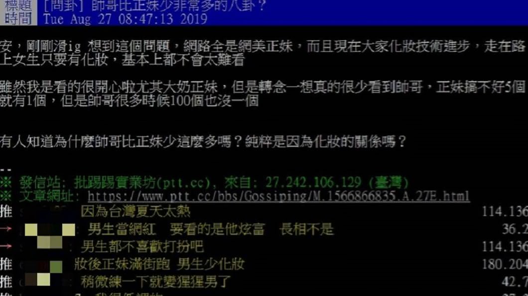 網友發問,引起熱議。圖/翻攝PTT八卦板