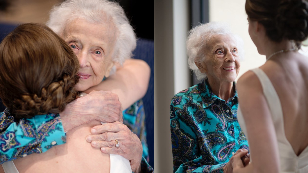 沒剰多少時間!新娘帶著婚紗找102歲嬤 拍下最後合影