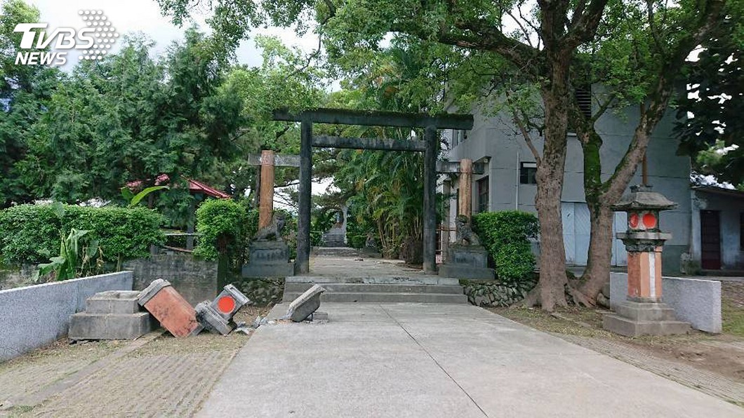 新城神社石燈籠倒塌 花蓮文化局允諾助修復