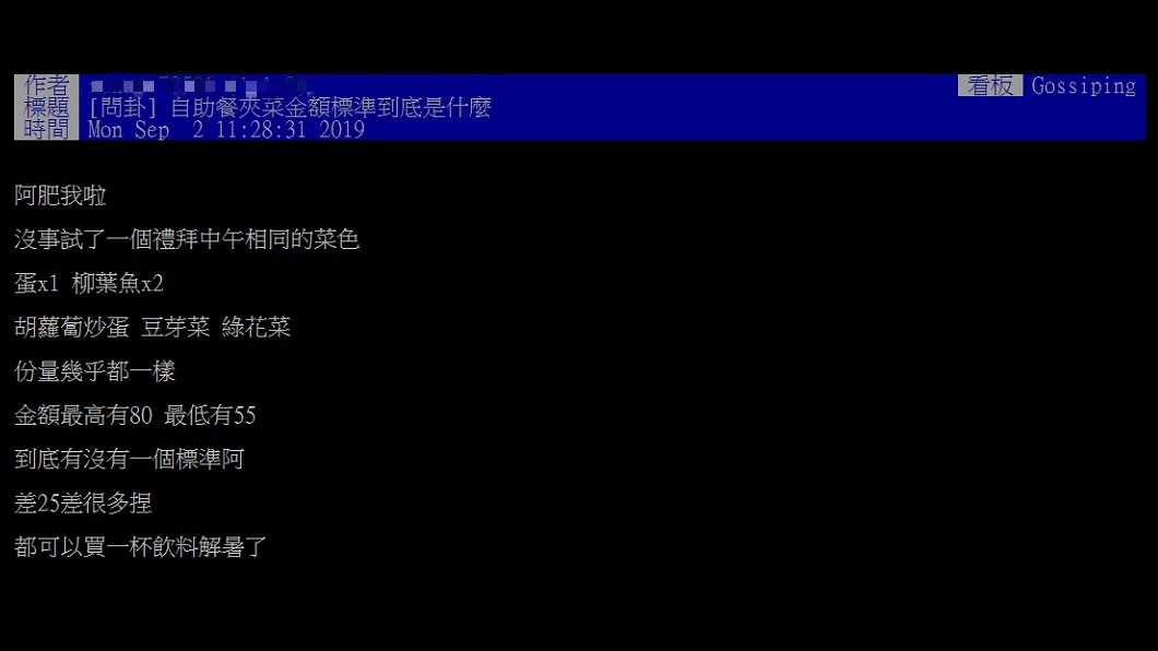 原PO分享自己去自助餐夾菜的經驗。圖/翻攝自PTT