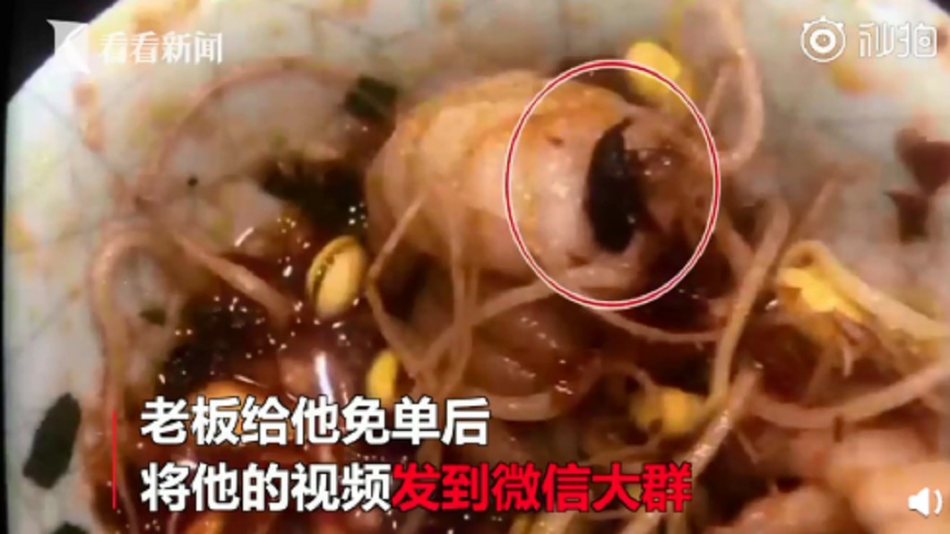 老闆答應這餐不收錢。圖/翻攝自微博