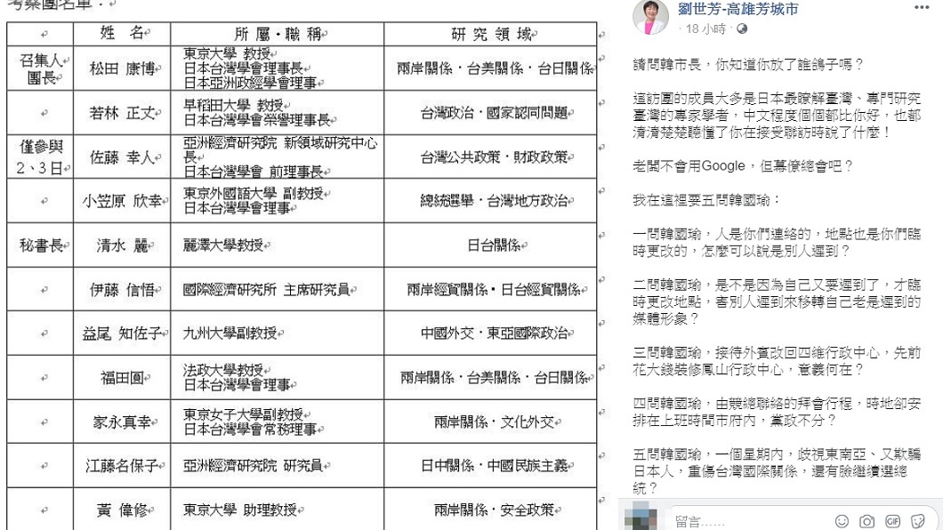 圖／翻攝自劉世芳臉書
