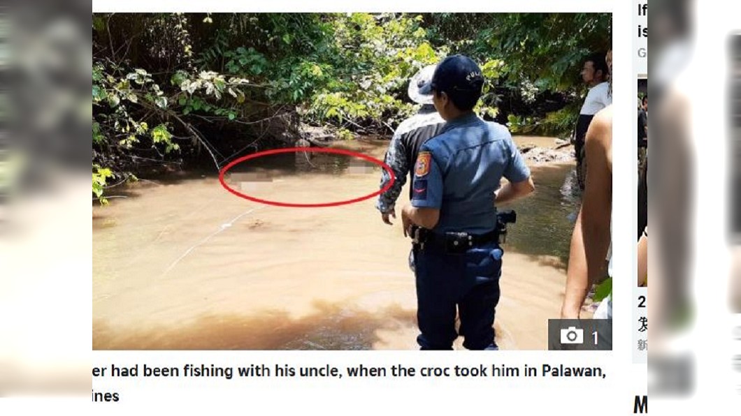 菲律賓1名少年日前跟叔叔去河裡捕魚，不料遭鱷魚襲擊分屍慘死。(圖／翻攝自太陽報)