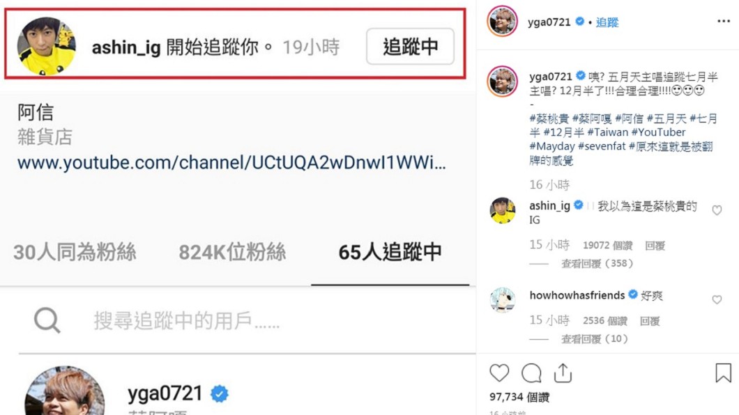 圖/翻攝自蔡阿嘎IG