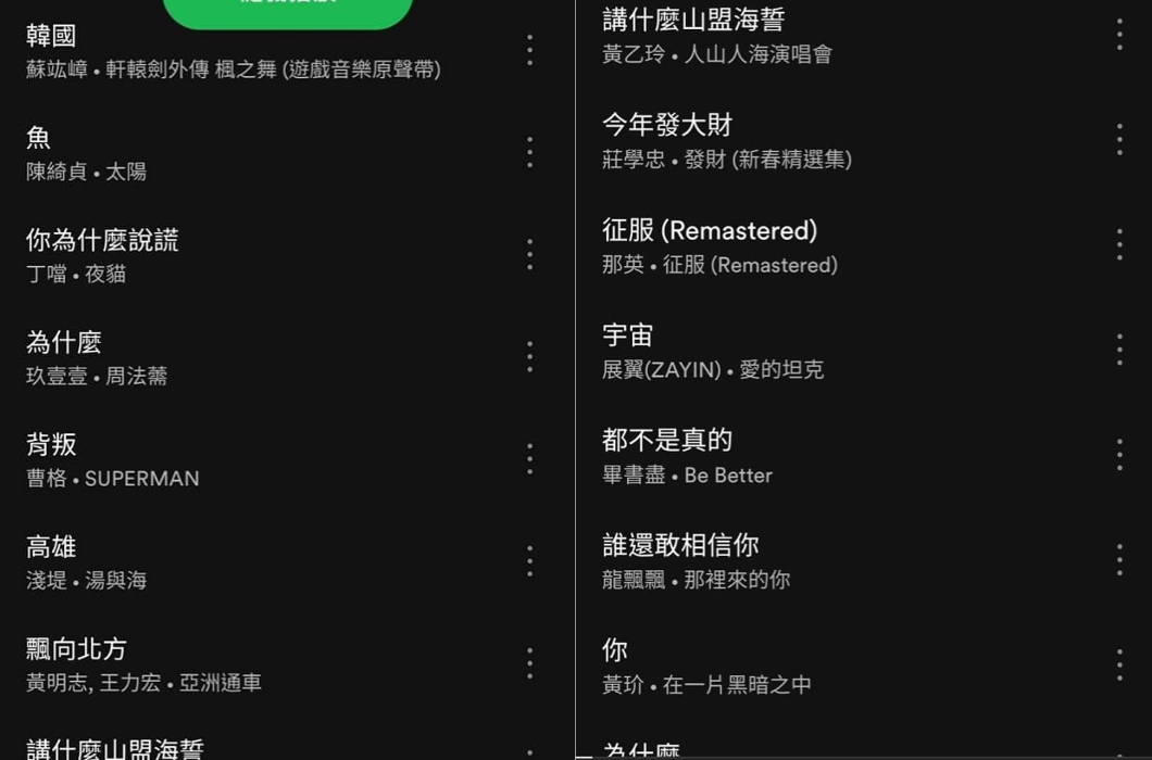 韓國瑜凍蒜歌單被網友瘋狂轉發。圖/翻攝自每日關心韓國瑜辭職高雄市長進度臉書
