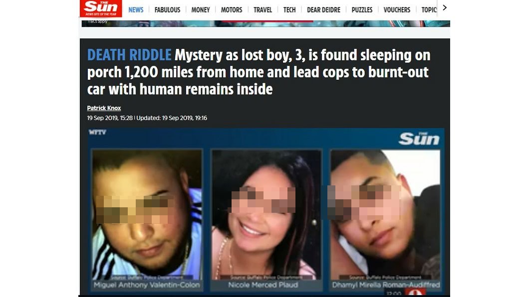 男童諾爾文父母和父母好友都失蹤。圖／翻攝自the sun網站