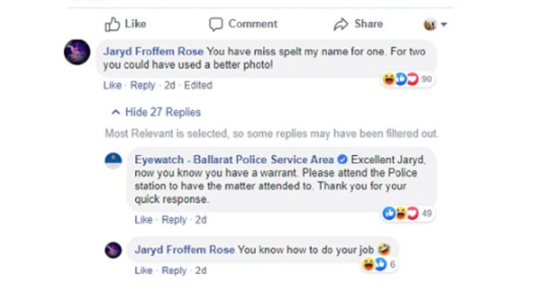 圖/翻攝自 Eyewatch– Ballarat Police Service Area 粉專