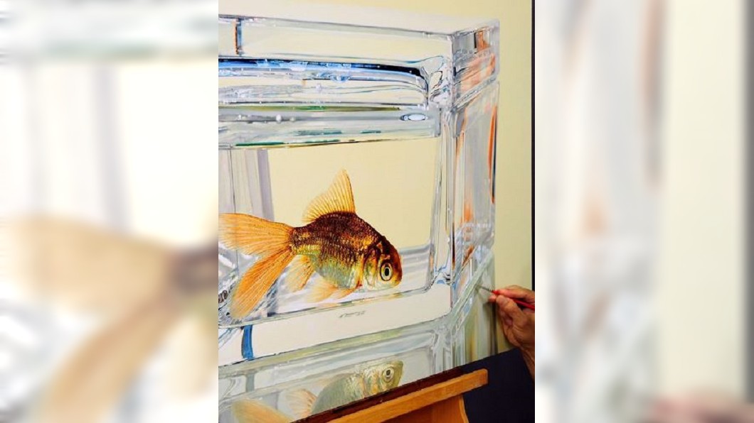 水杯中鬥魚高解析照? 真相竟是畫出來的