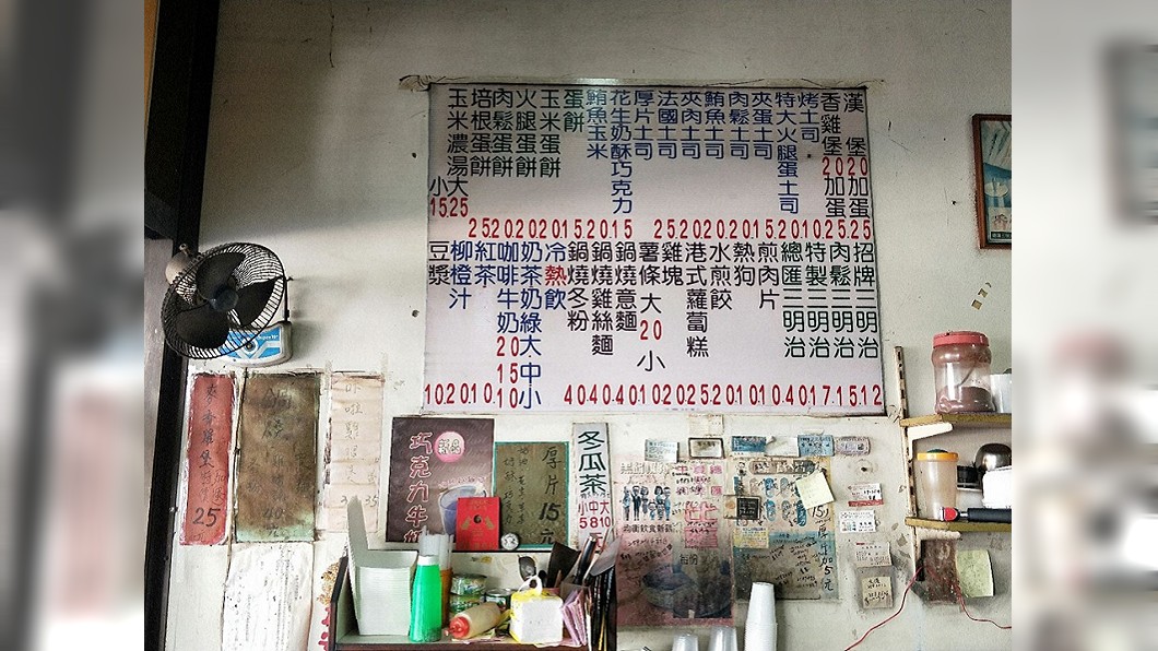 早餐店菜單。圖/翻攝自爆廢公社