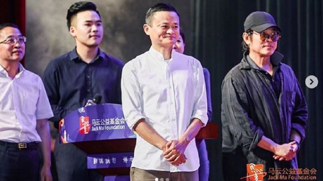 早在7月份，李連杰就曾分享和馬雲的合照。(圖／翻攝自李連杰IG)