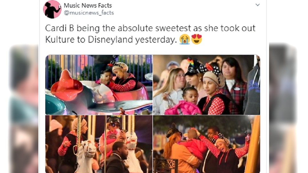 饒舌天后Cardi B素顏逛迪士尼 網:她誰