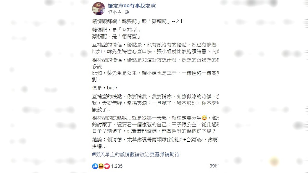 圖/翻攝自羅友志臉書