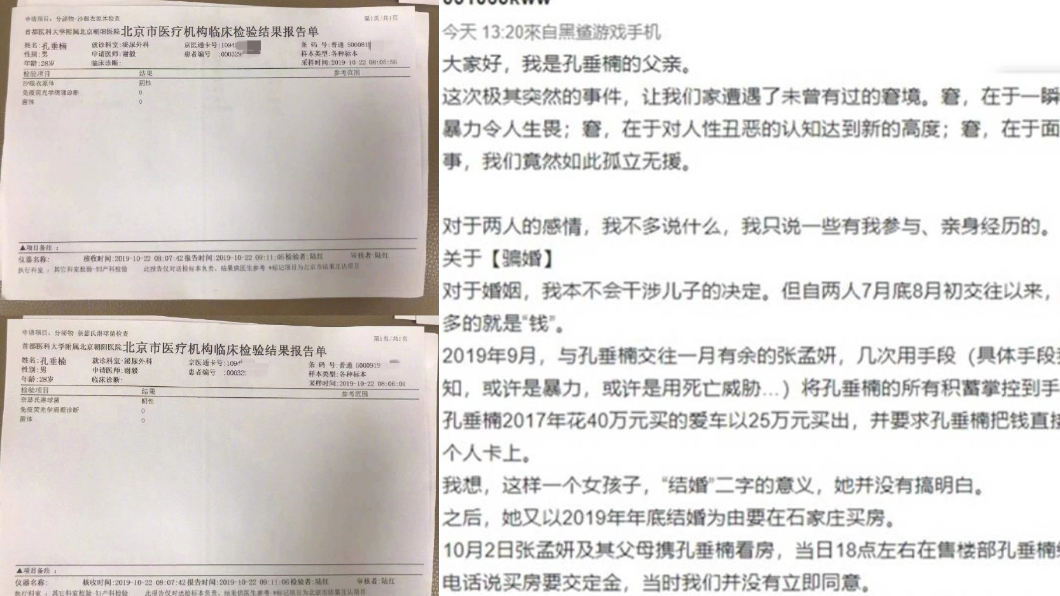 孔垂楠與孔父都發文反擊。翻攝/微博