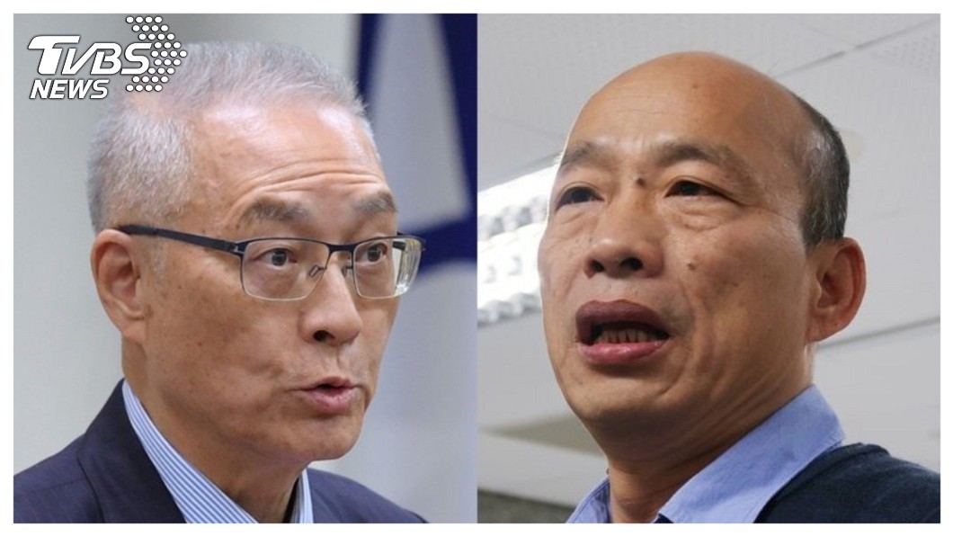 國民黨歷經不分區之亂,15日召開臨時中常會調整了不分區排名,黨主席吳敦義(左)退到了第14名,右為國民黨總統參選人韓國瑜。 圖/中央社