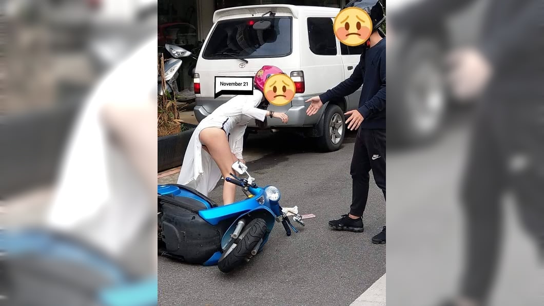 女騎士遭撞倒雪乳美尻乍洩 網友神出本尊身分曝光