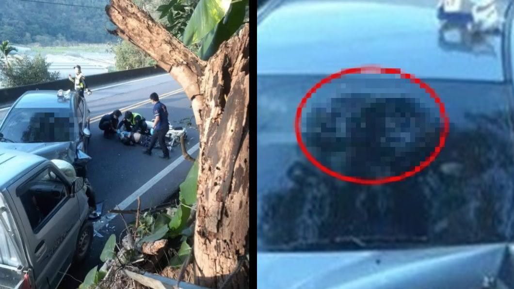 毛骨悚然!南投死亡車禍 擋風玻璃竟現慘白「鬼臉」