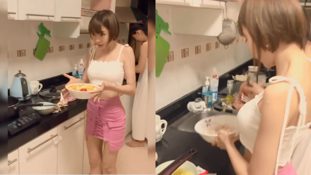 林明禎下廚穿超火辣。圖/翻攝自林明禎IG