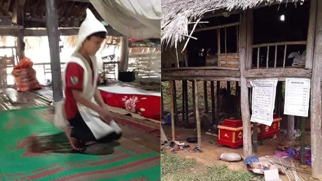 鄧文勸披麻戴孝舉辦簡易葬禮讓父親入土為安。圖/翻攝自Tuyên Quang Ký Sự臉書