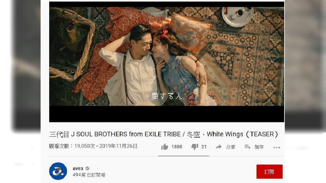 林志玲與老公Akira拍MV。圖/翻攝自avex Youtube頻道