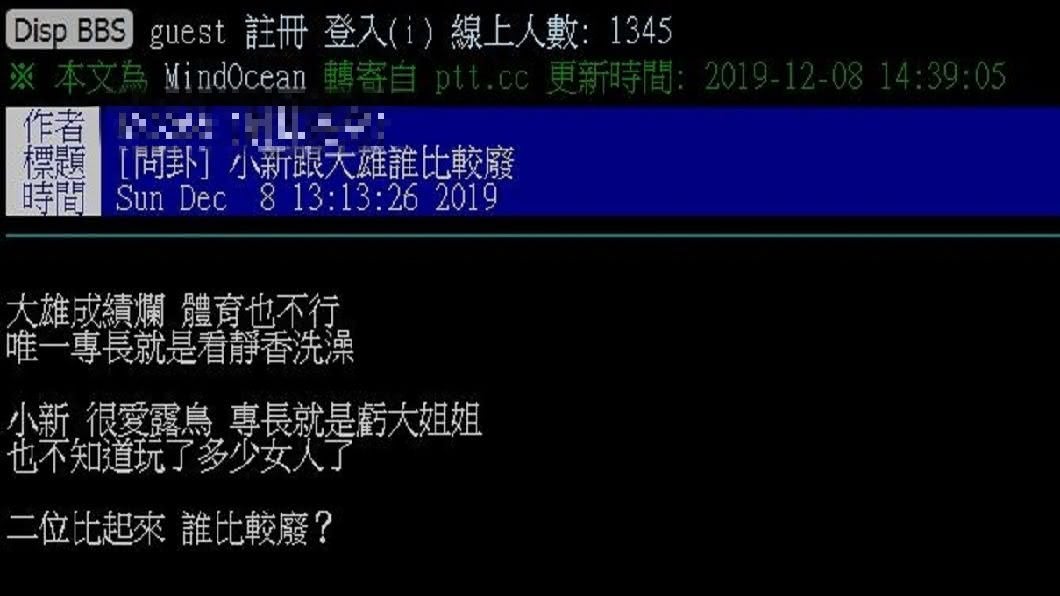 有網友詢問小新和大雄誰比較廢？結果網友一面倒選擇大雄。(圖／翻攝自PTT)