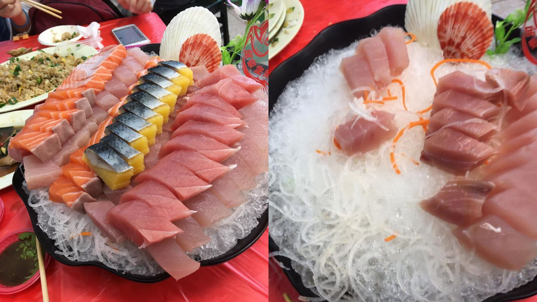 你有吃過這麼便宜又豐富的生魚片嗎？圖／翻攝自爆廢公社二館