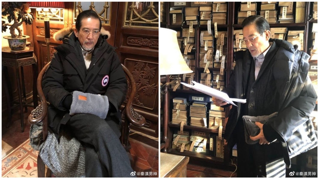 微博最近流傳秦漢的近照，73歲的他蓄著白鬍，帥氣依舊。(圖／翻攝自微博)