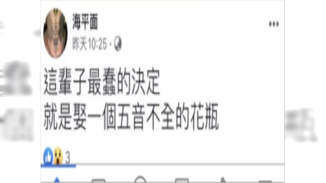 謝和弦開小號嗆孕妻。(圖／翻攝自臉書)