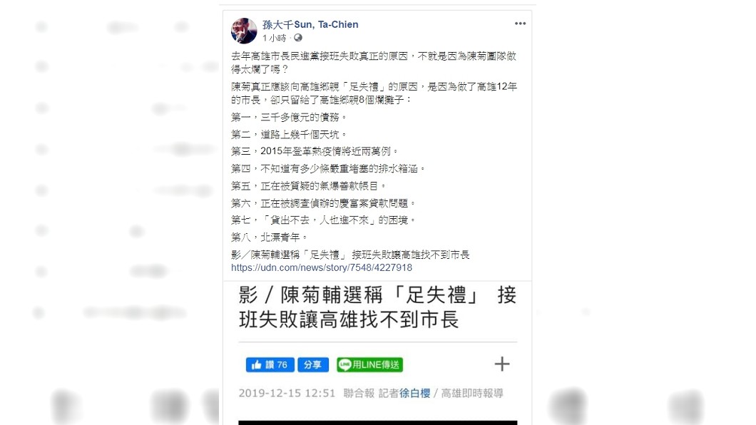 圖/翻攝自孫大千臉書