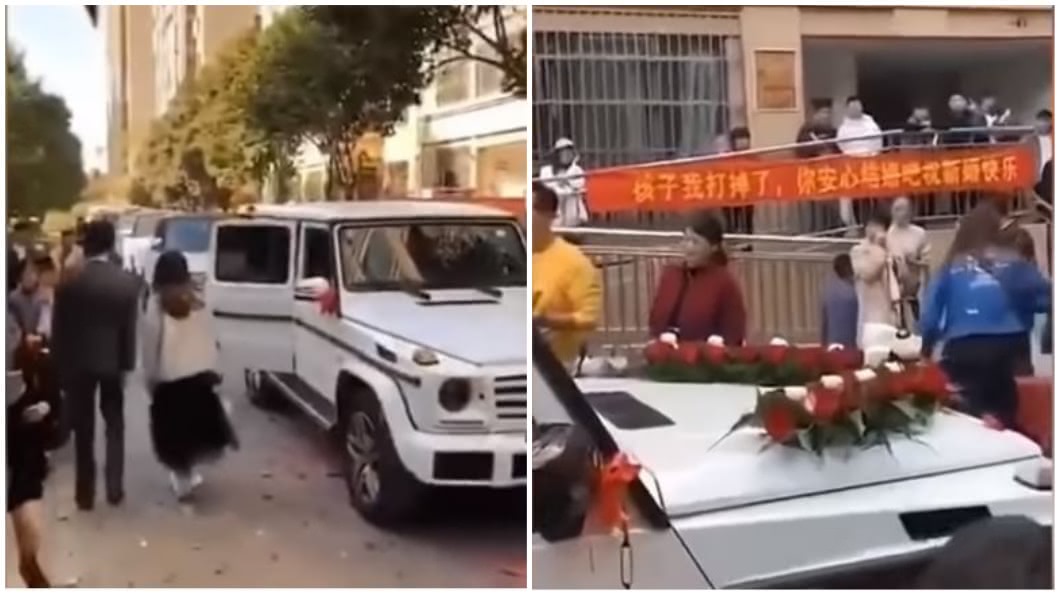 分手撕破臉!前男友迎娶新歡 女掛紅布條:孩子打掉了