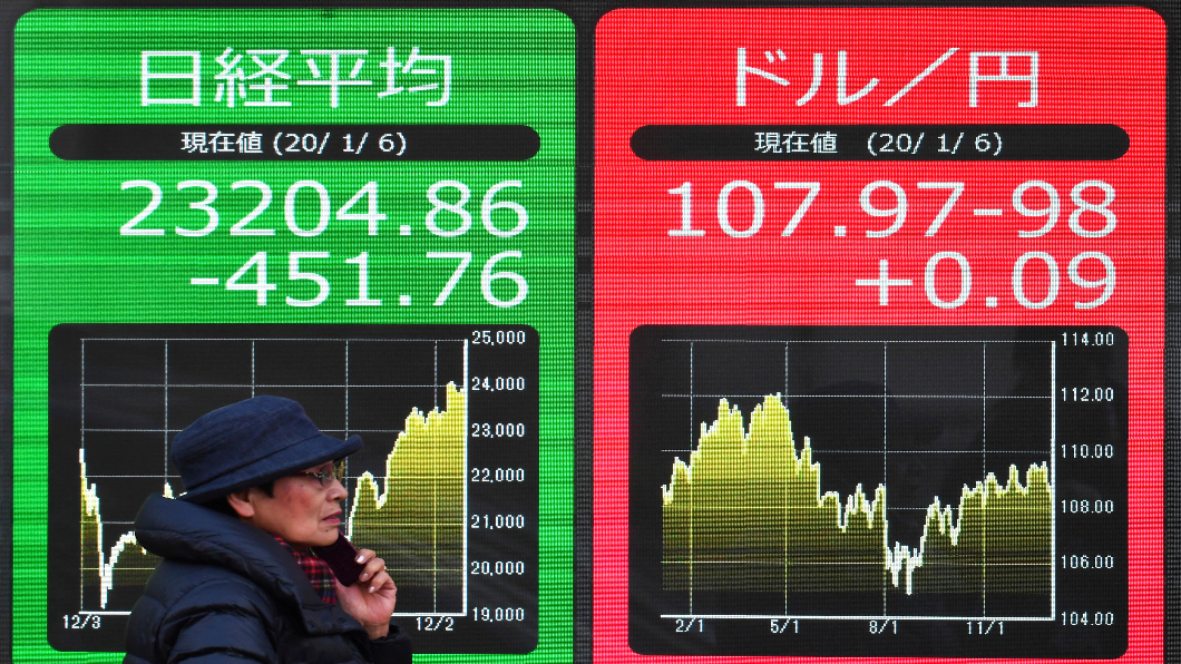 伊朗射飛彈 東京股市全綠.狂洩600點
