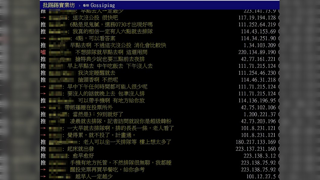 原PO今(10日)在PTT發文詢問投票最佳時間。(圖／翻攝自PTT)