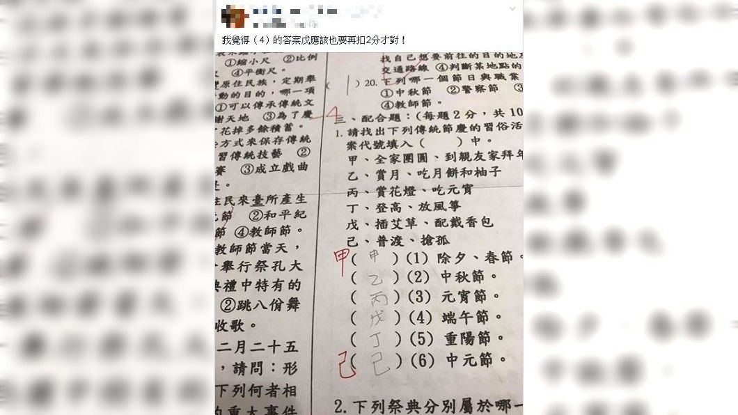 1名小學生因為考試卷字寫得太醜,明明答案全對卻被老師扣了4分,網友意見正反兩極。(圖/翻攝自爆怨公社)