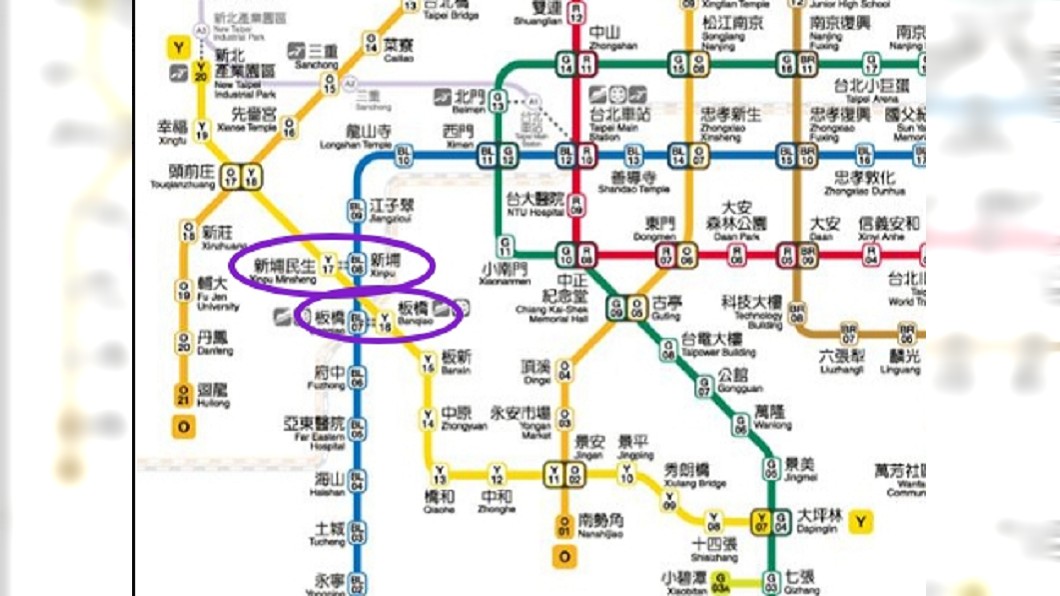 站外轉乘的車站皆會在票價表上清楚標明 (圖/台北捷運臉書)