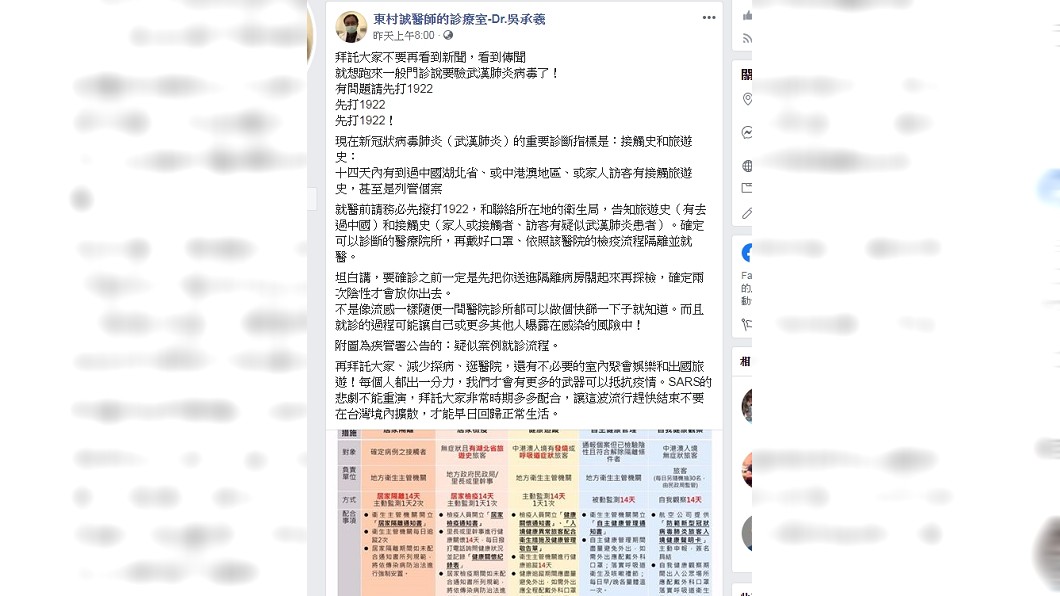圖/翻攝自吳承義臉書粉專