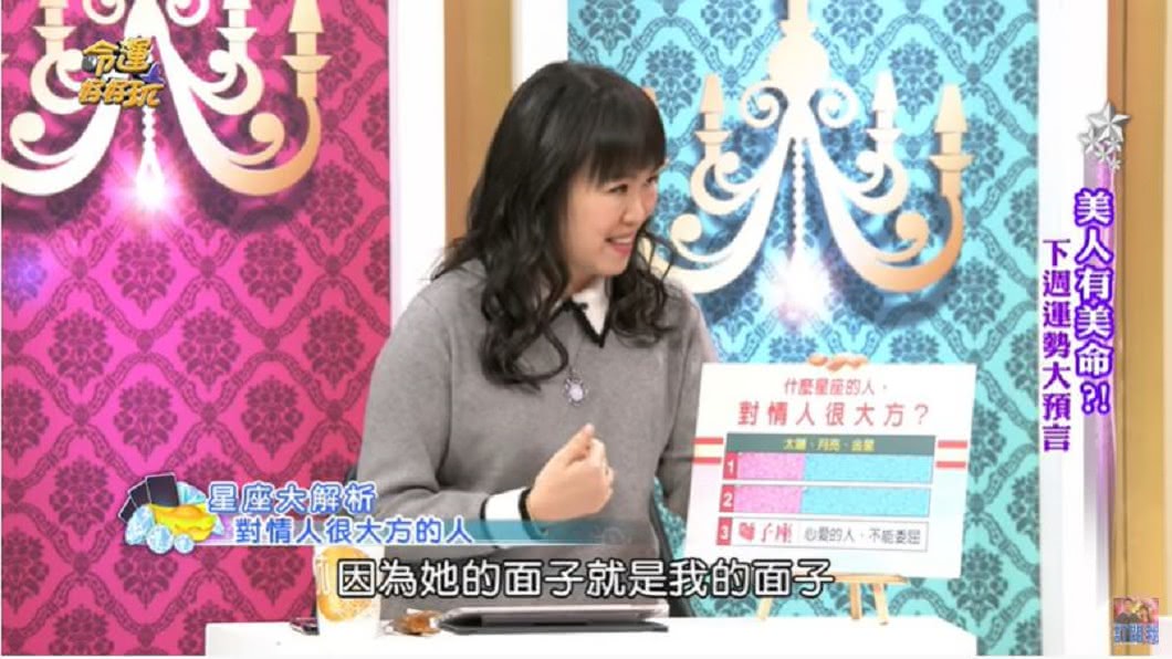 星座專家Amanda列出，「對情人很大方的3星座」。(圖／翻攝自命運好好玩Youtube頻道)
