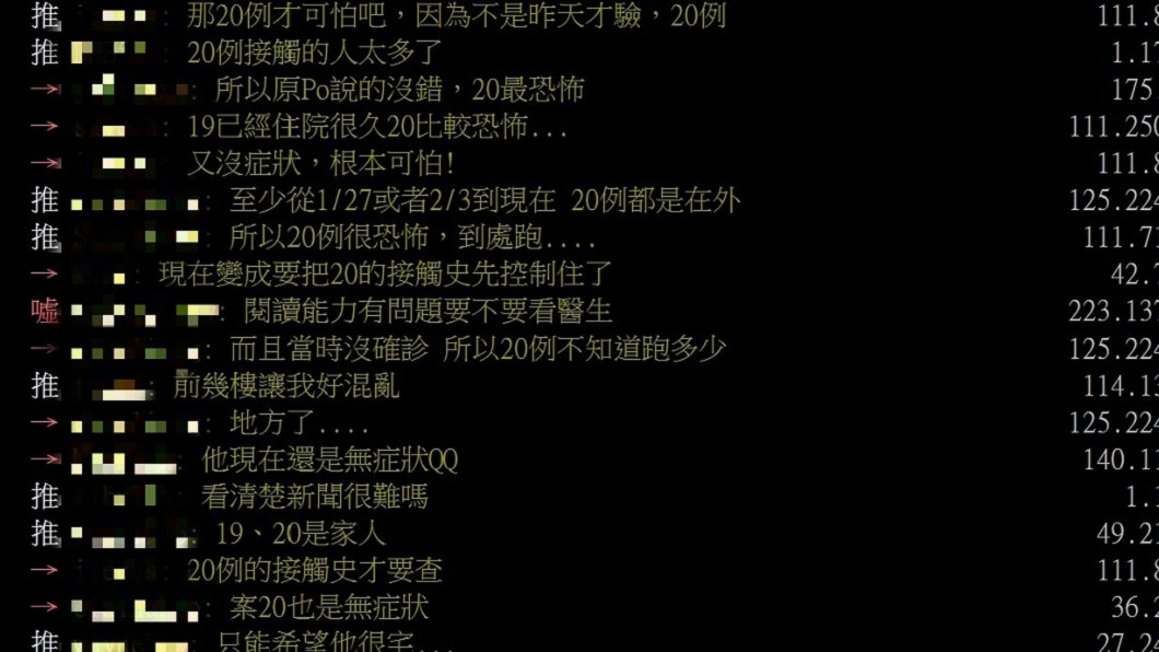 網友對於第20例議論紛紛。(圖／翻攝自PTT)