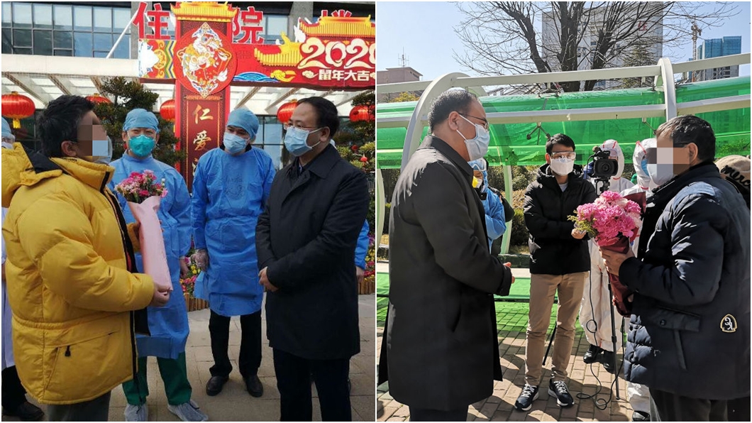 陸媒報導，滯留湖北2名確診台商今下午皆痊癒出院。(圖／翻攝自廈門衛視微博)