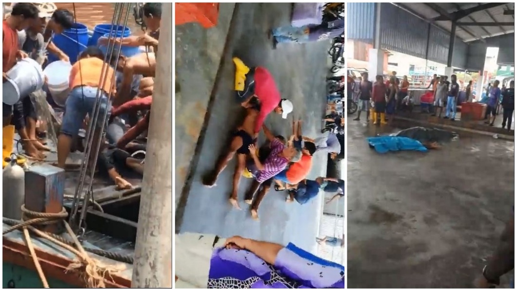 事件發生當下,其他漁工見狀立刻對這4人進行急救。(圖/翻攝自臉書)
