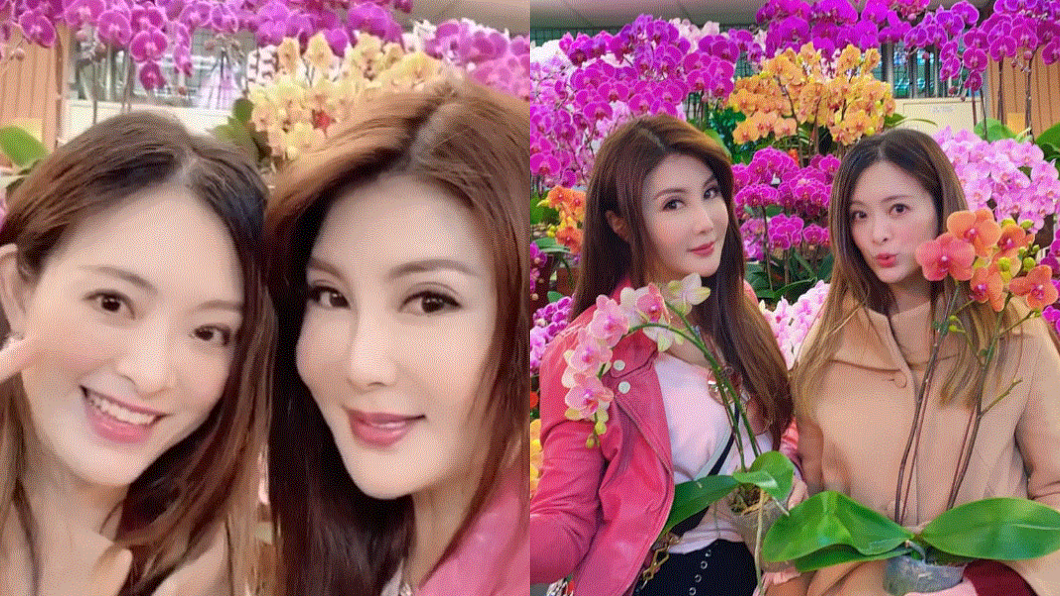 劉真與閨密楊麗菁過年前一起逛花市,曬出開心合照。(圖/翻攝自楊麗菁臉書、Instagram)