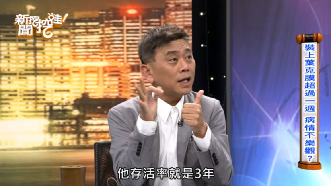 黃軒表示,裝葉克膜不代表一定會沒命。(圖/翻攝自YouTube《新聞挖挖哇!》頻道)
